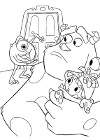 Een kleurplaat van  monsters inc